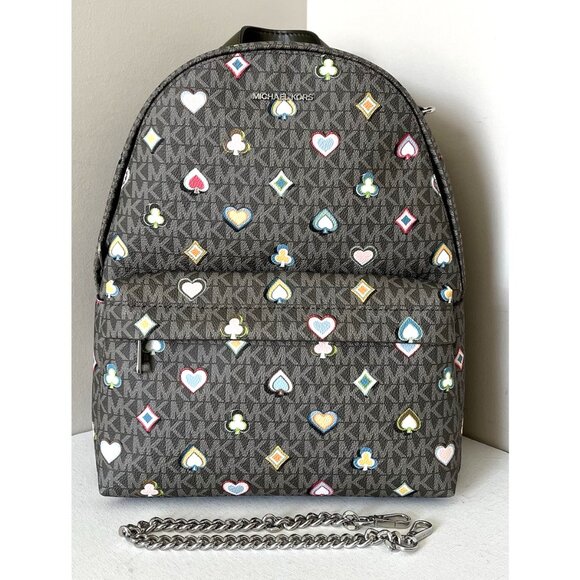 New Michael Kors Slater Medium Printed Signature Logo Backpack Olive - Picture 5 of 7